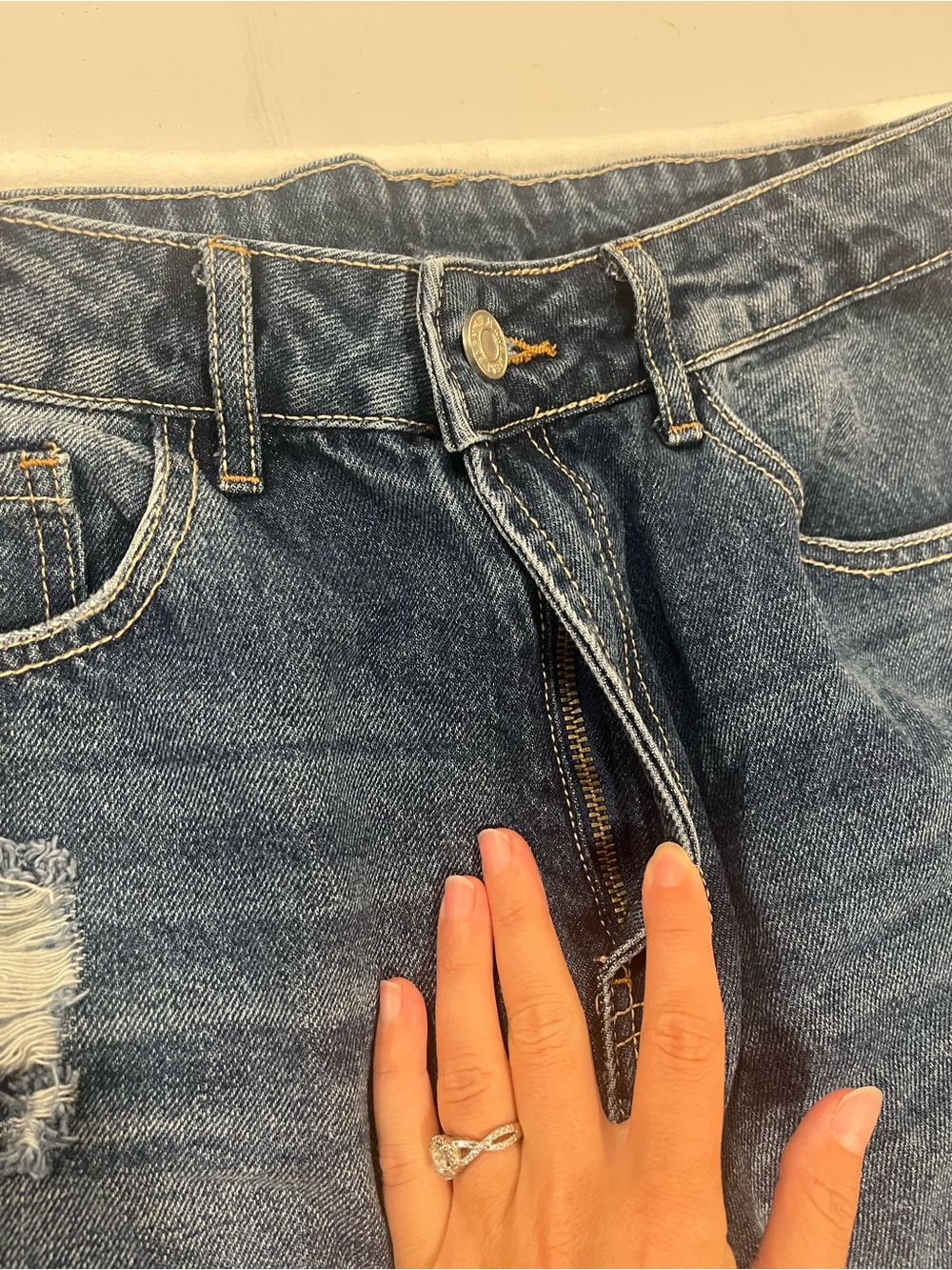 SHEIN Distressed High Waisted Straight Leg Jeans - Size Medium - Picture 2 of 10